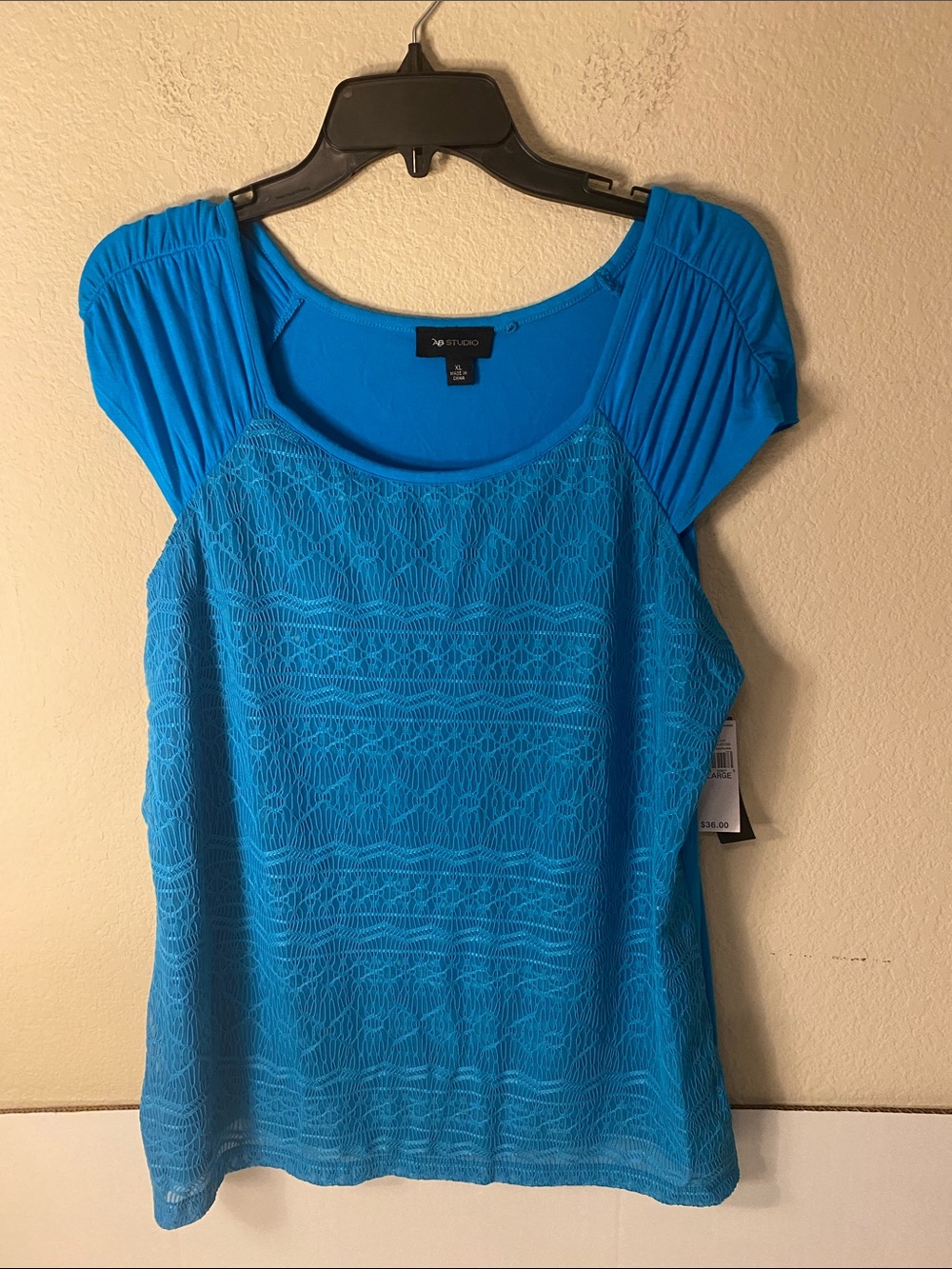 AB Studio Turquoise Lace-Front Scoop Neck Camisole